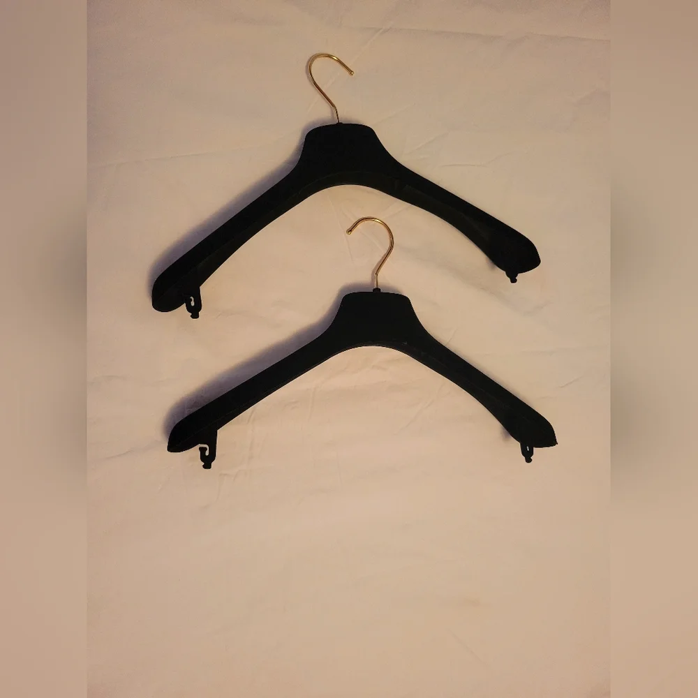CHANEL Authentic Black Hangers with Gold Hooks Set Of 2